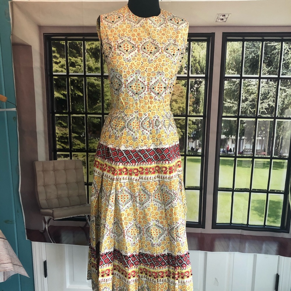 Vintage 1960’s Talmack NY Yellow Jeweled Dress